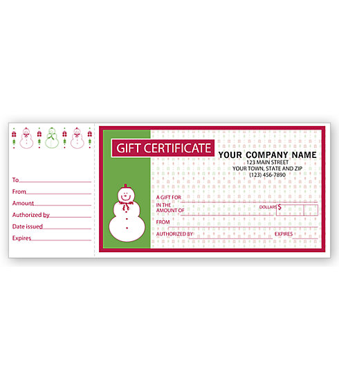 These fun and festive gift certificates make a welcome addition to any business.