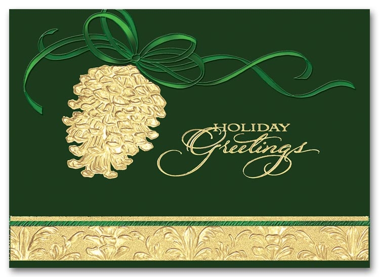H59812 - Traditional Holiday Cards - Shining Pinecone