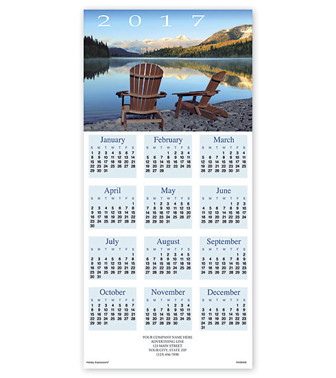 Holiday calendar cards with Peaceful Point imagery 
