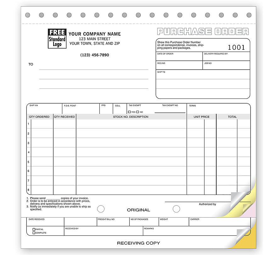 Purchase Orders with Receiving Report Forms
