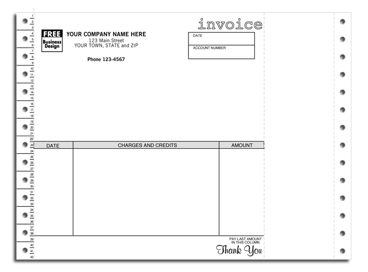 9160 - Small Continuous Invoices, Side Perforation