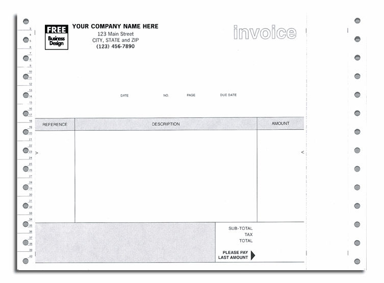 9296 - Custom Continuous Non-Inventory Invoice