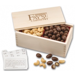 108793, Sample Chocolate Almonds & Cashew Filled Wooden Coll