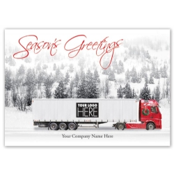 On the Road Truck Driver Holiday Logo Cards
