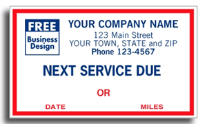 Static Cling Labels - Windshield  Labels: Next Service Due