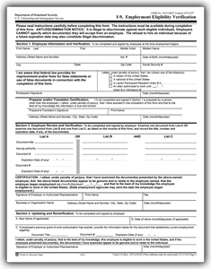 I-9 Tax Forms - Employment Eligibility Verifications