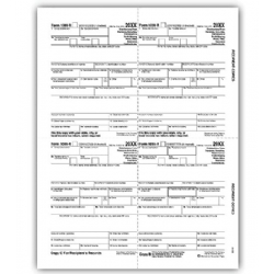 Bulk 1099-R Tax Forms - Recipient Copy B, C, 2