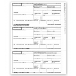 Laser W-2 Tax Forms - Horizontal Format, 3-Up