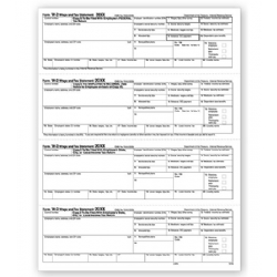 4-Up Laser W-2 Tax Forms - Horizontal Format