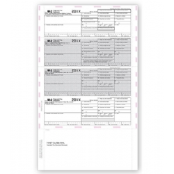 4-Up Laser W-2 Tax Forms - Horizontal, Pressure Seal