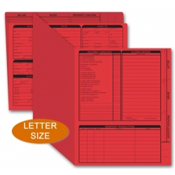 Red real estate listing folders