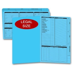 Blue legal size real estate listing folders