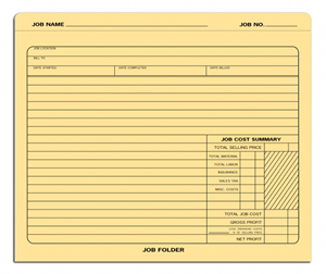 Heavy-Duty - Preprinted to Track Jobs 500 folders Non Expandable CheckSimple Manila Job Folder Cost and Correspondence 