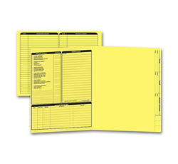 Yellow real estate listing folders