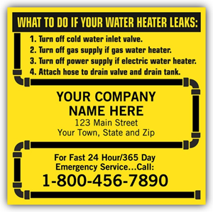 Water Heater Service Labels