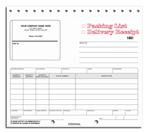 Packing Lists + Shipping Label