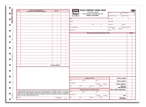 Auto Repair Order Forms with Terms
