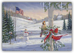 Animal Holiday Card - Countryside Cardinals