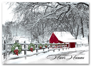 H59408, Wreath Holiday Cards - Cozy In The Country