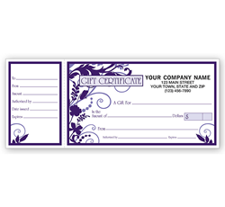 Wisteria Custom Gift Certificate Book