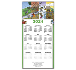 2024 holiday calendar cards with landscaping theme