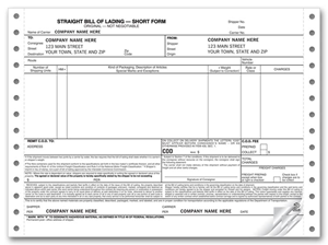 Continuous Straight Bills of Lading - Short Form