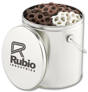 109465, Personalized Tin Gifts: Chocolate Covered Pretzels