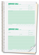 Service Call Forms - Spiral-Bound - 2 per Page