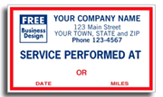 Static Cling Labels - Windshield Labels: Service Performed At