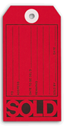 Red Sold Tags, Fluorescent