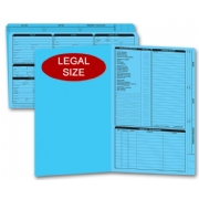 Blue legal size real estate listing folders