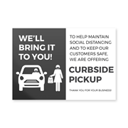 Large window cling for curbside pick up