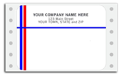 Continuous Mailing Labels, Blue & Red Lines