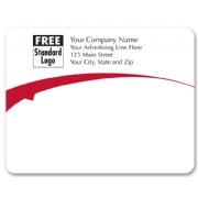 Custom mailing labels with red arc