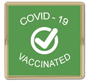 Square Shaped Covid Vaccinated Pins